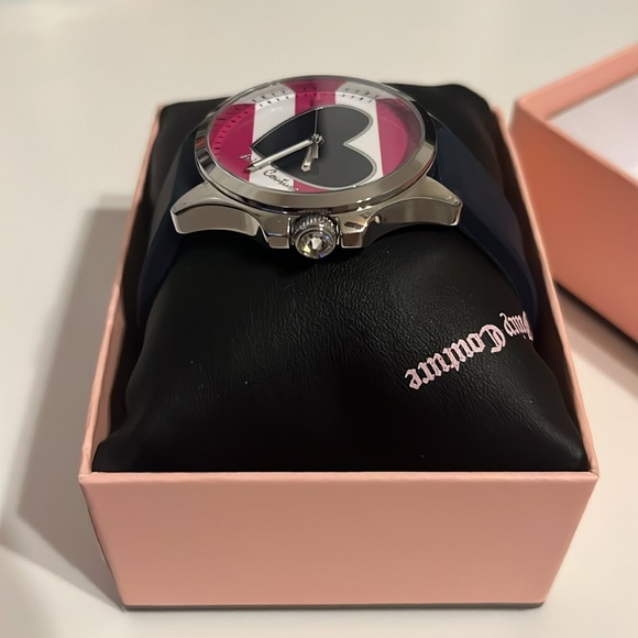 Juicy Couture Timepiece Watch Striped Navy Pink and White - Picture 3 of 7